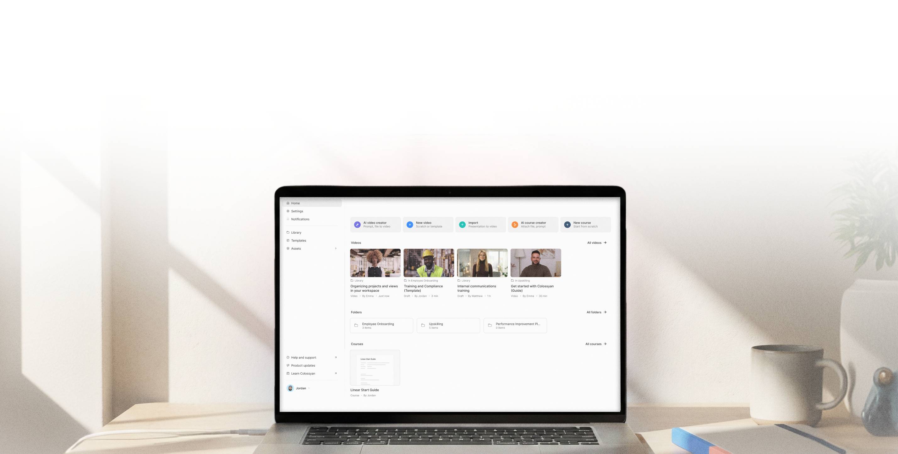 Laptop showing product interface