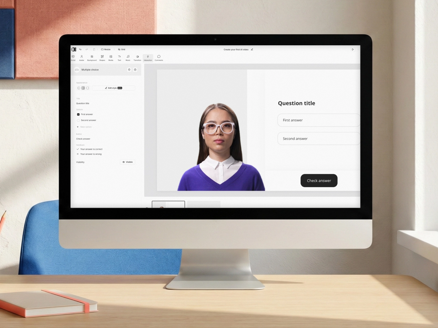 Colossyan quiz and assessment builder