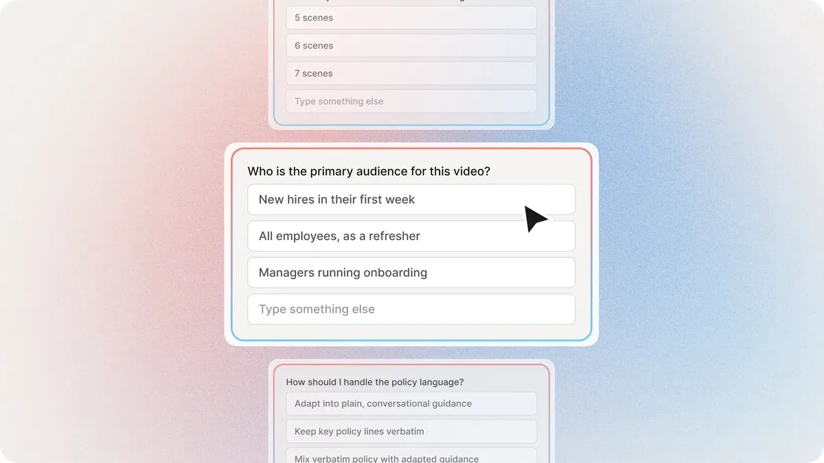 Core questions for evaluating whether an AI video agent keeps humans in control
