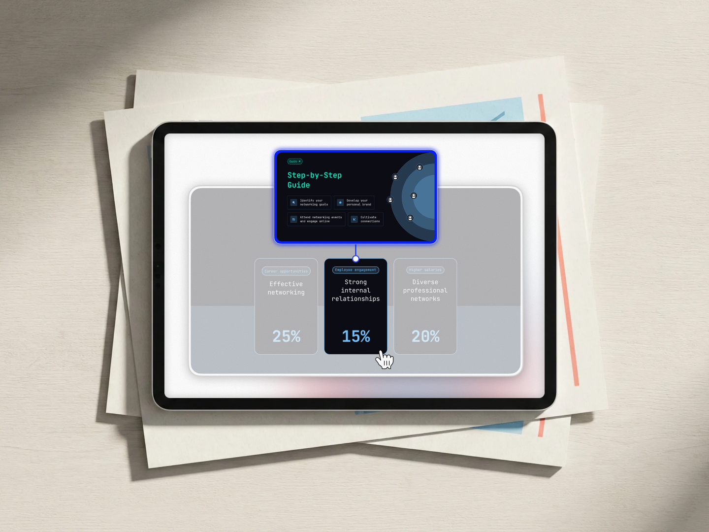 Colossyan editor showing invisible action buttons layered over a screen recording