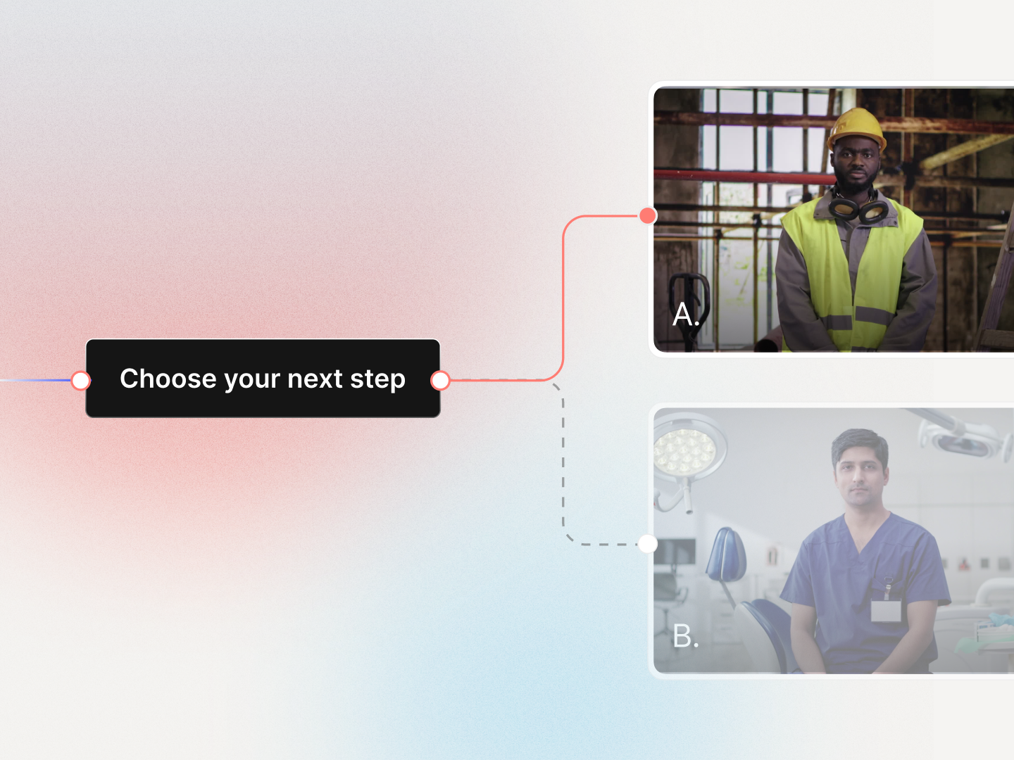 Colossyan video with jump-to-scene buttons letting viewers choose where to go next