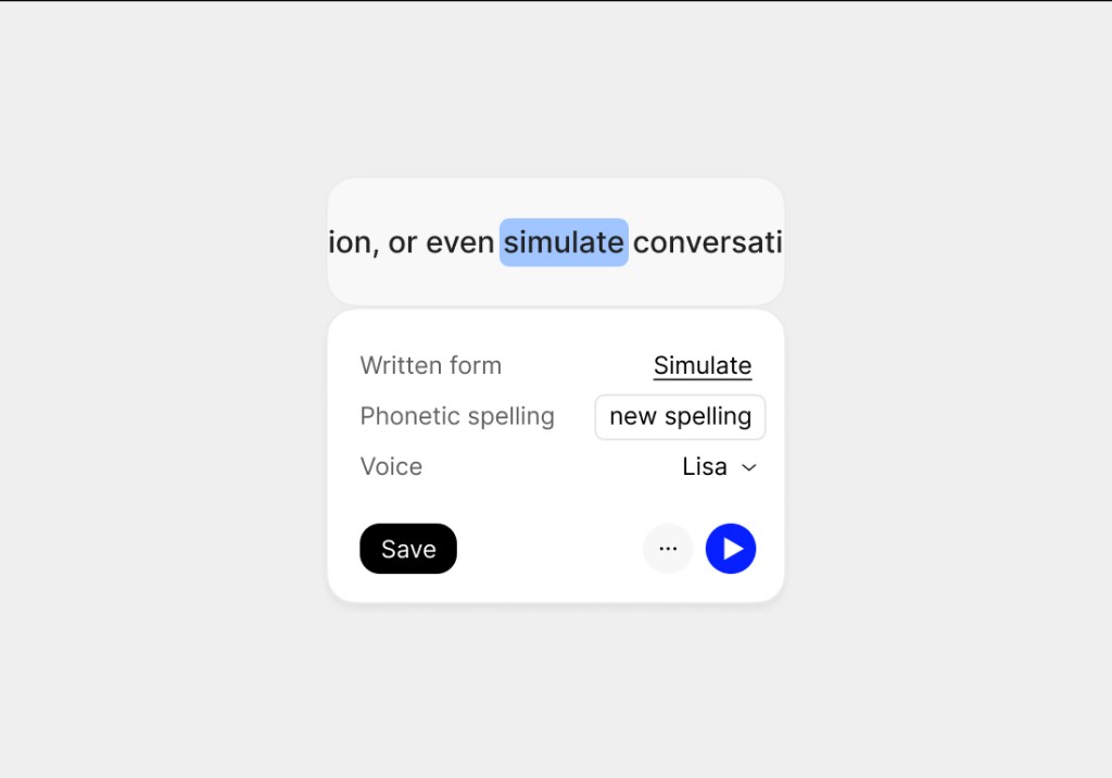 Updating phonetic spelling and regenerating AI voice narration