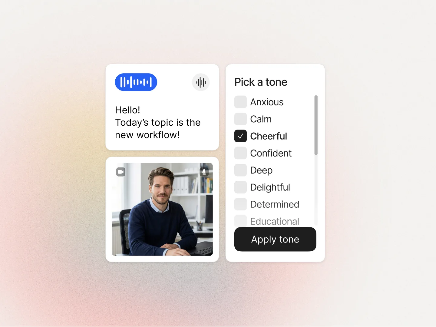 Filtering Colossyan's AI voice library by voice emotions