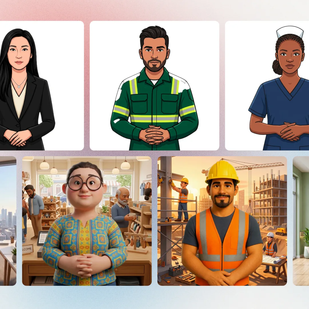 Cartoon avatar styles available in the Colossyan editor