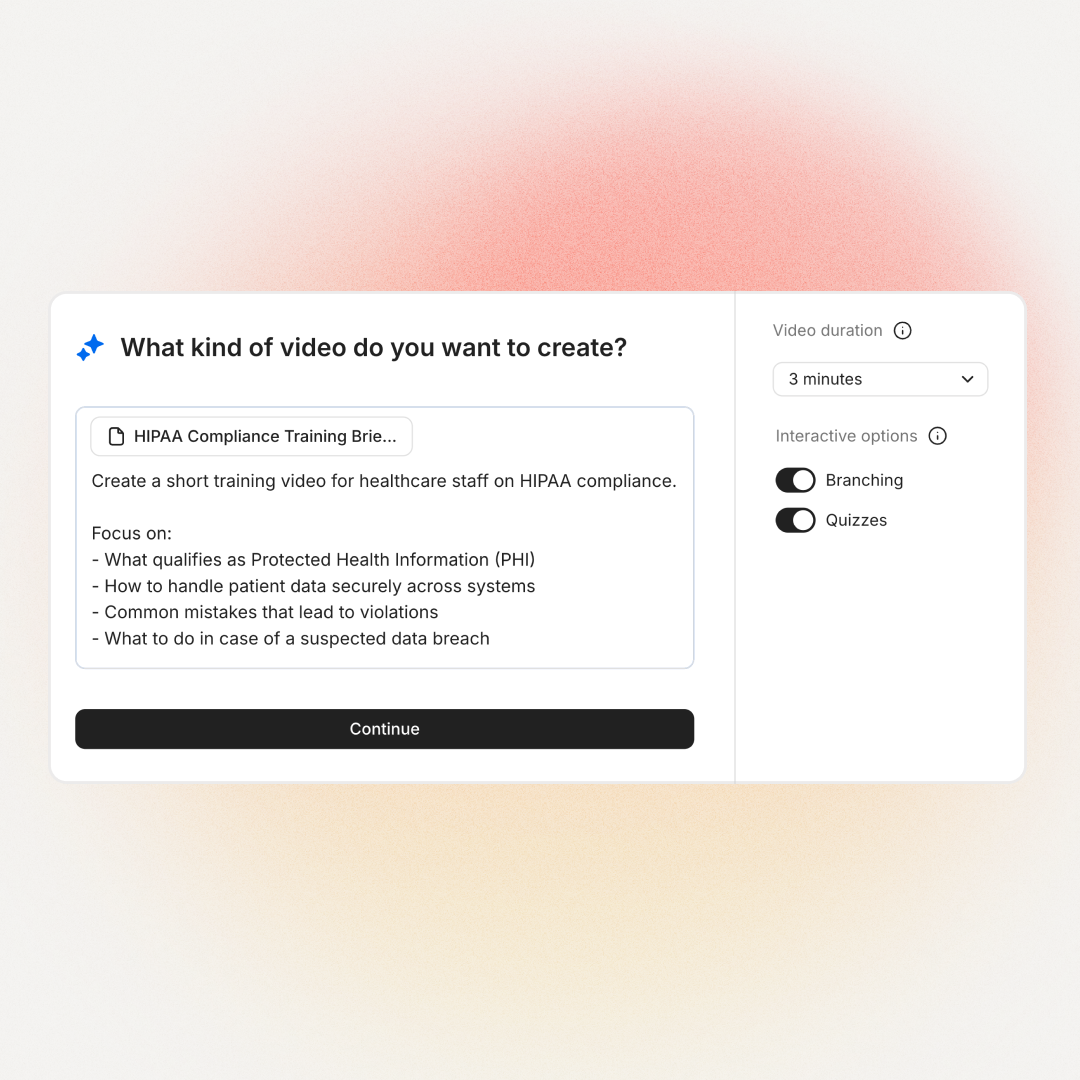 Healthcare training content with no topic restrictions