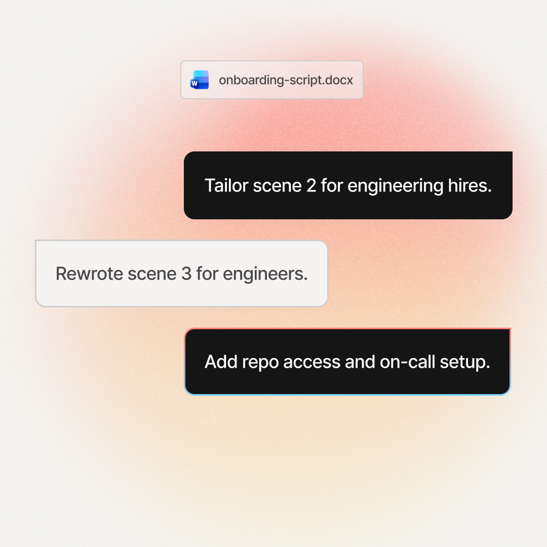 Cora chat sidebar for editing and directing the video plan