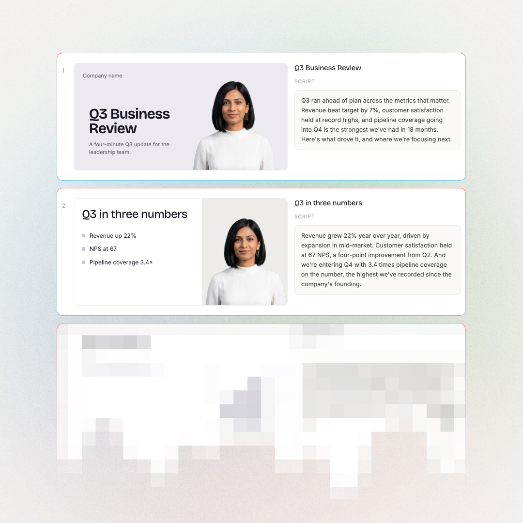 Video plan view with scene cards and citations to source pages