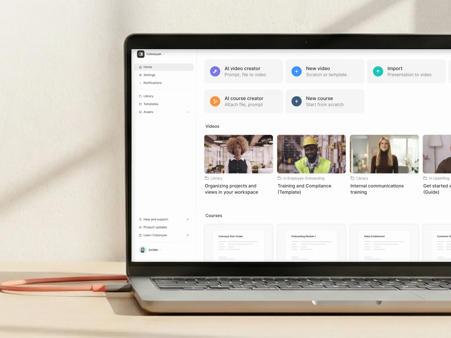 The Colossyan app, which generates its video through the same API