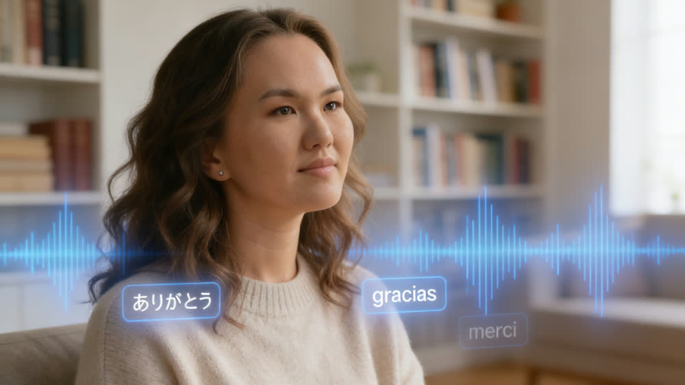 Colossyan Dubbing research preview — same speaker delivering across languages with lip-synced output