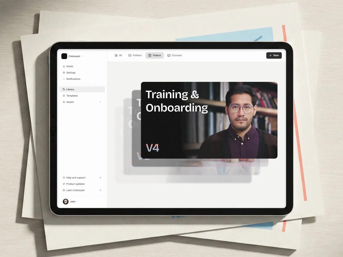 Colossyan version history with restore and preview options