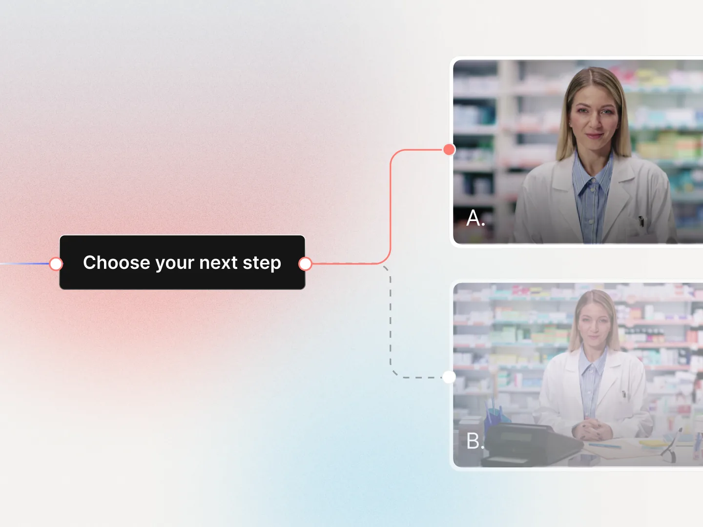 Interactive branching scenario in training video