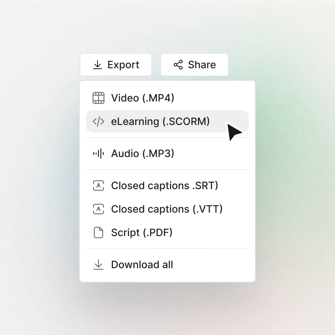 Colossyan export options