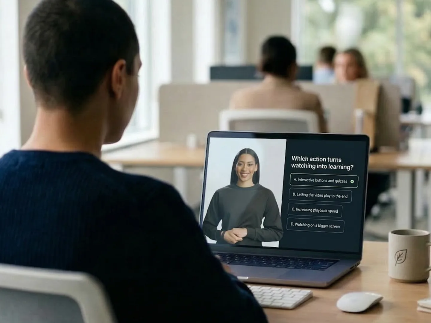 Quiz overlay in training video