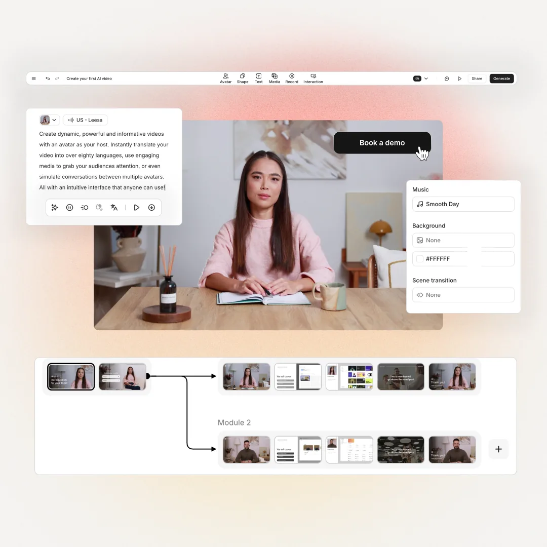 Colossyan editor with AI video and course authoring