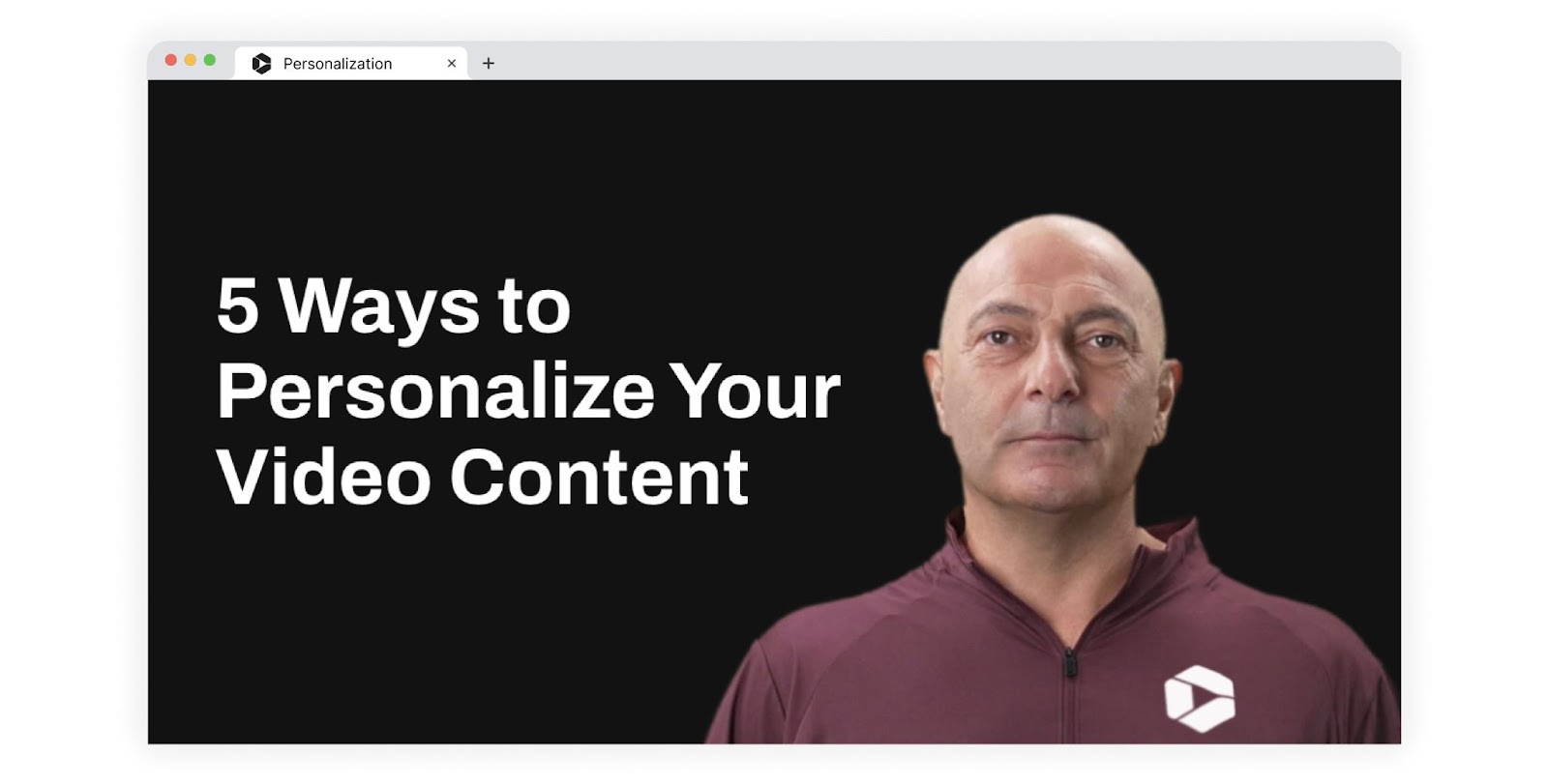 Title page that reads "5 ways to personalize your video content"