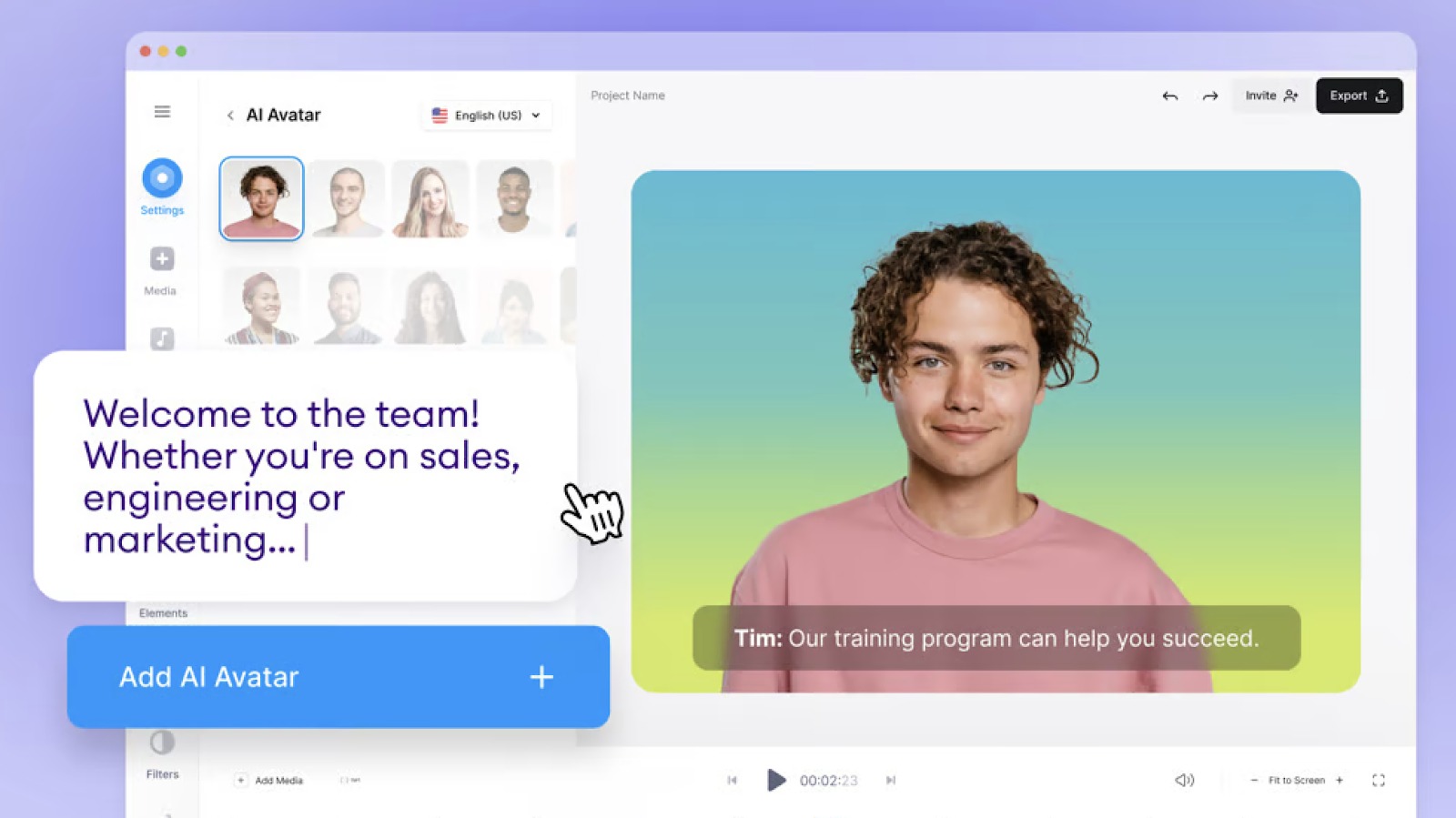 Veed's AI avatars