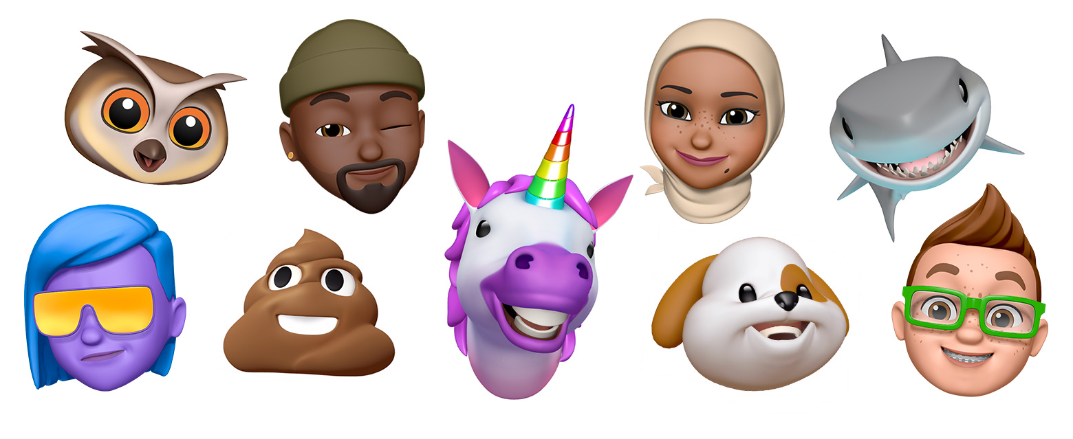 Selection of Memoji avatars