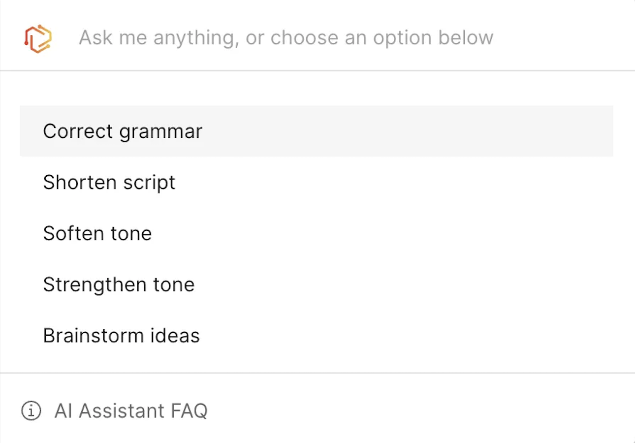 Colossyan's AI script assistant