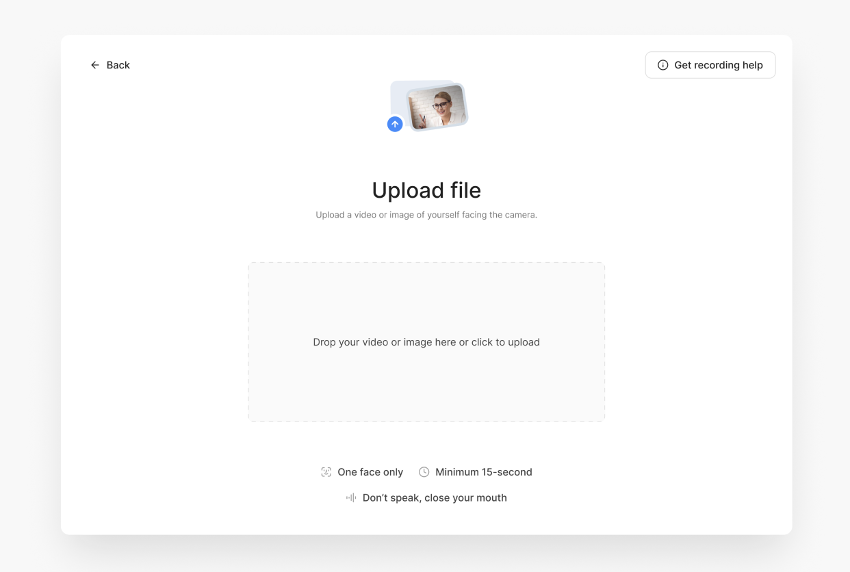 Upload file page