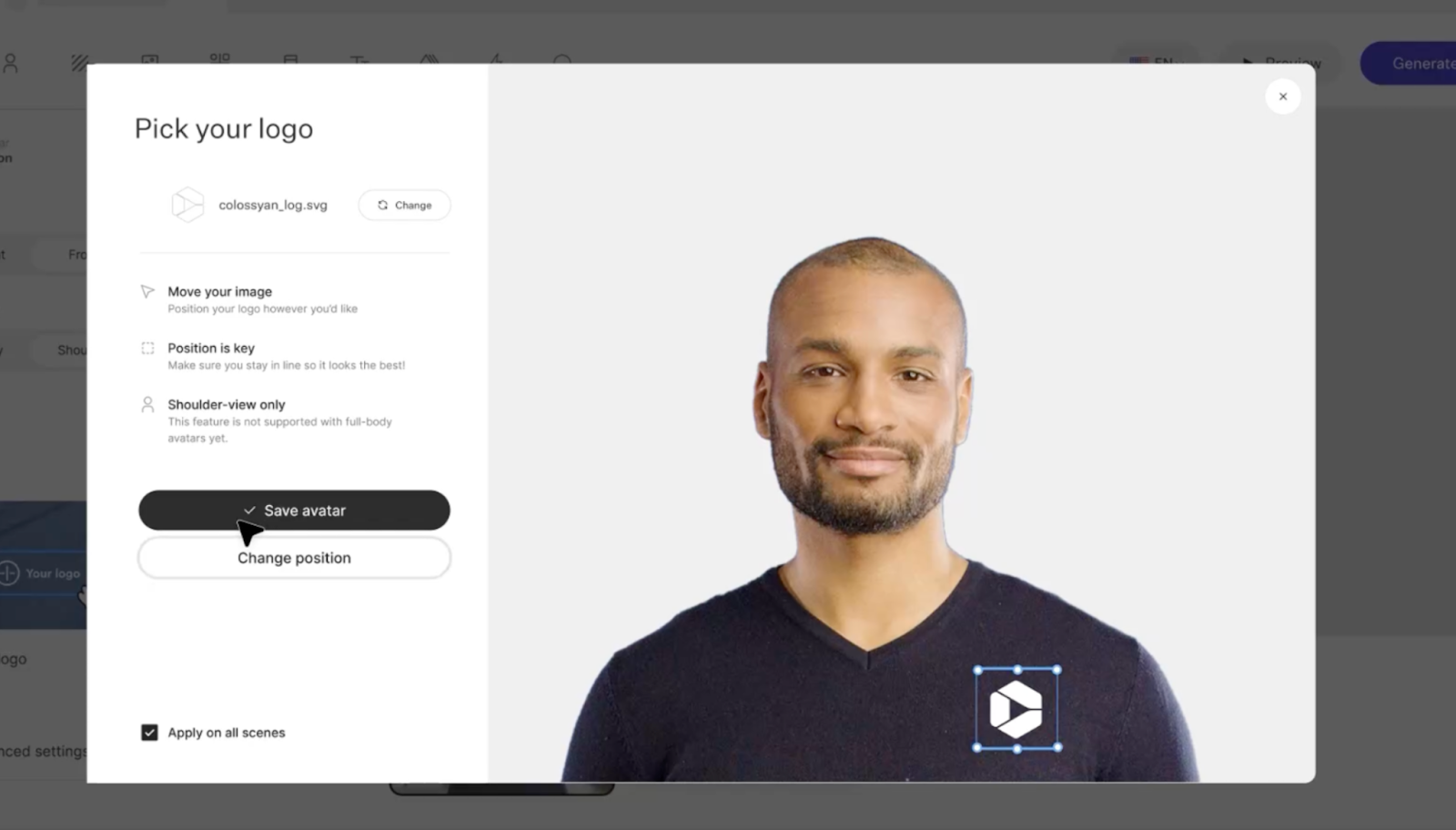 Creating a branded avatar in Colossyan