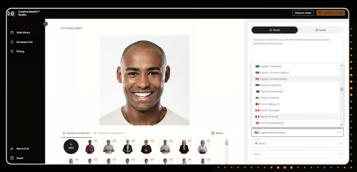 D-ID's creative studio