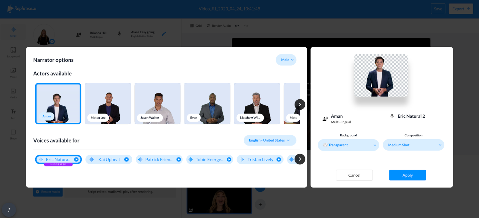 Rephrase's AI actors