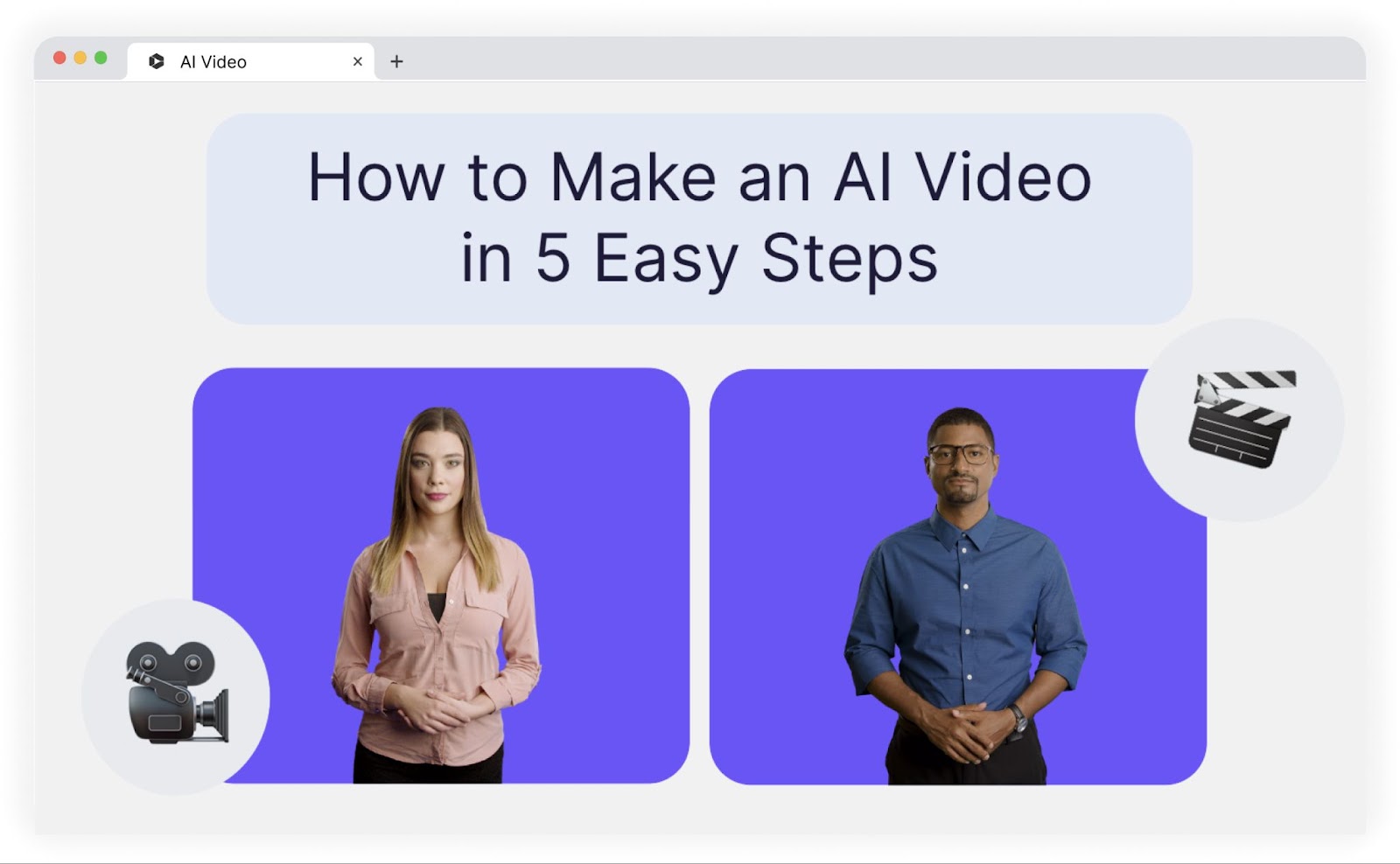 Title page that reads "How to Make an AI Video in 5 Easy Steps"