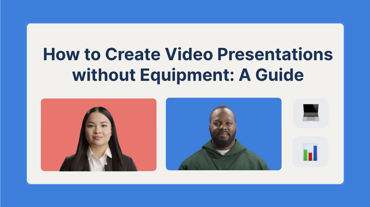Title page that reads, "How to Create Video Presentations without Equipment: A Guide"