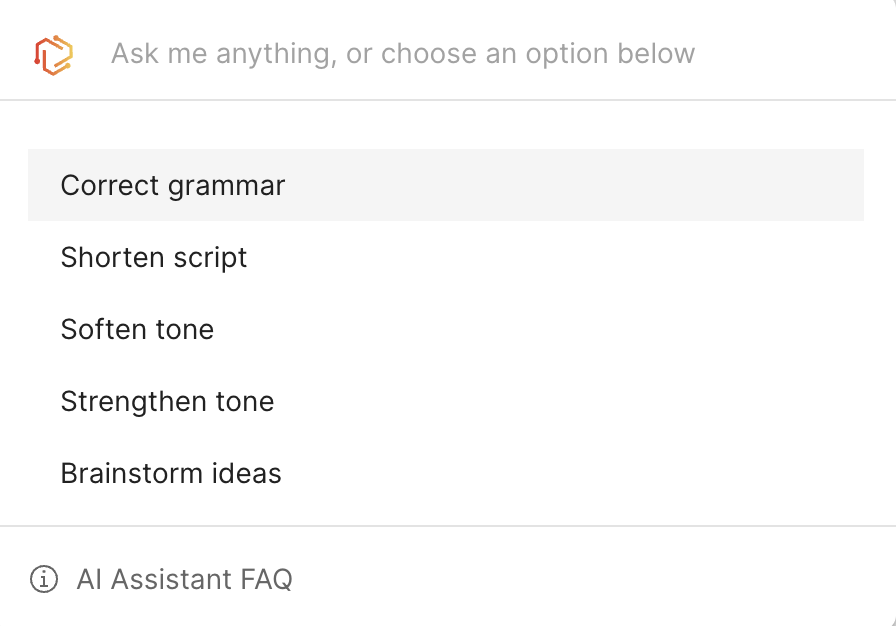 Colossyan's AI script assistant feature