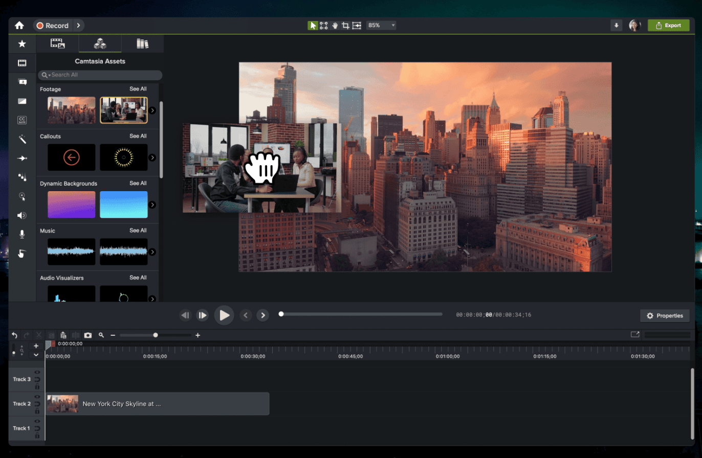 Camtasia's interface
