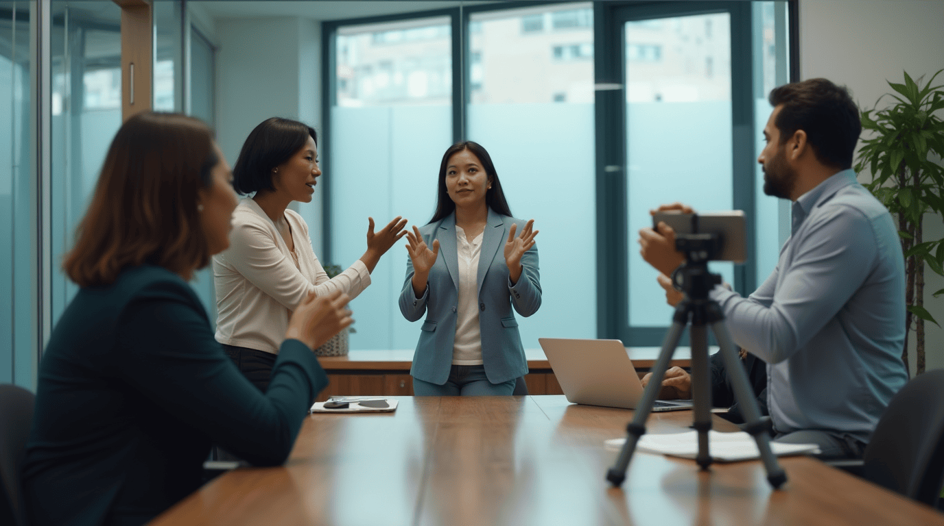 Image of a team meeting in a conference room