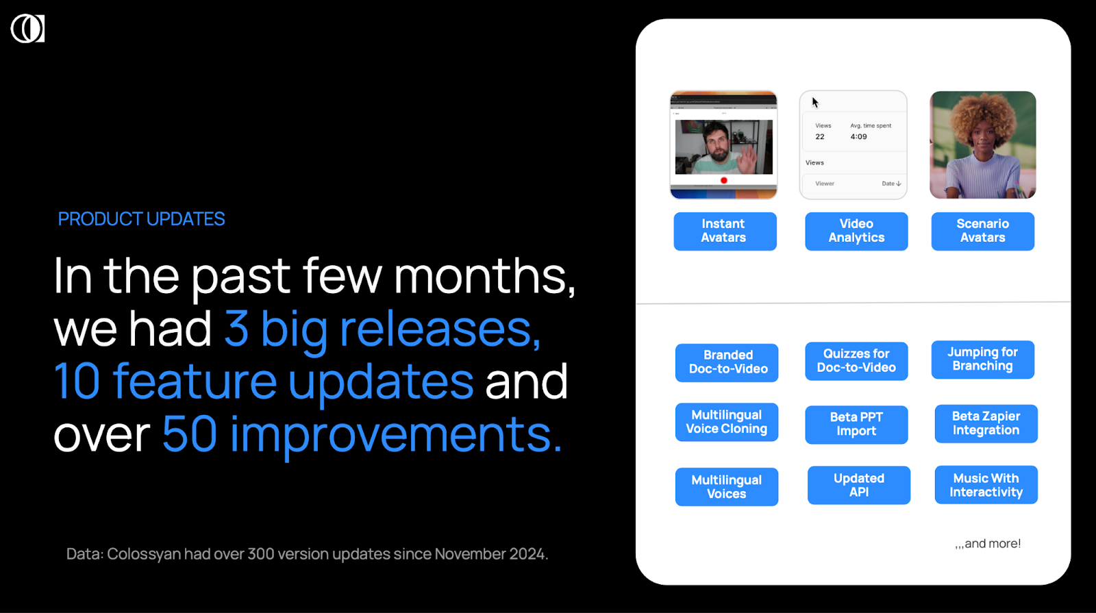 New product updates and releases at Colossyan