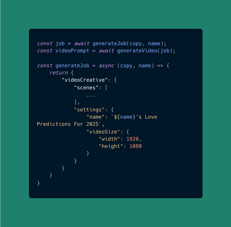 Code with personalization parameters