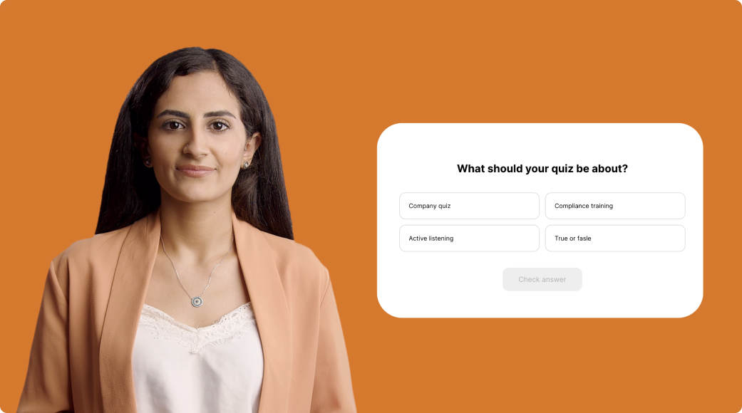 Colossyan multiple-choice quiz