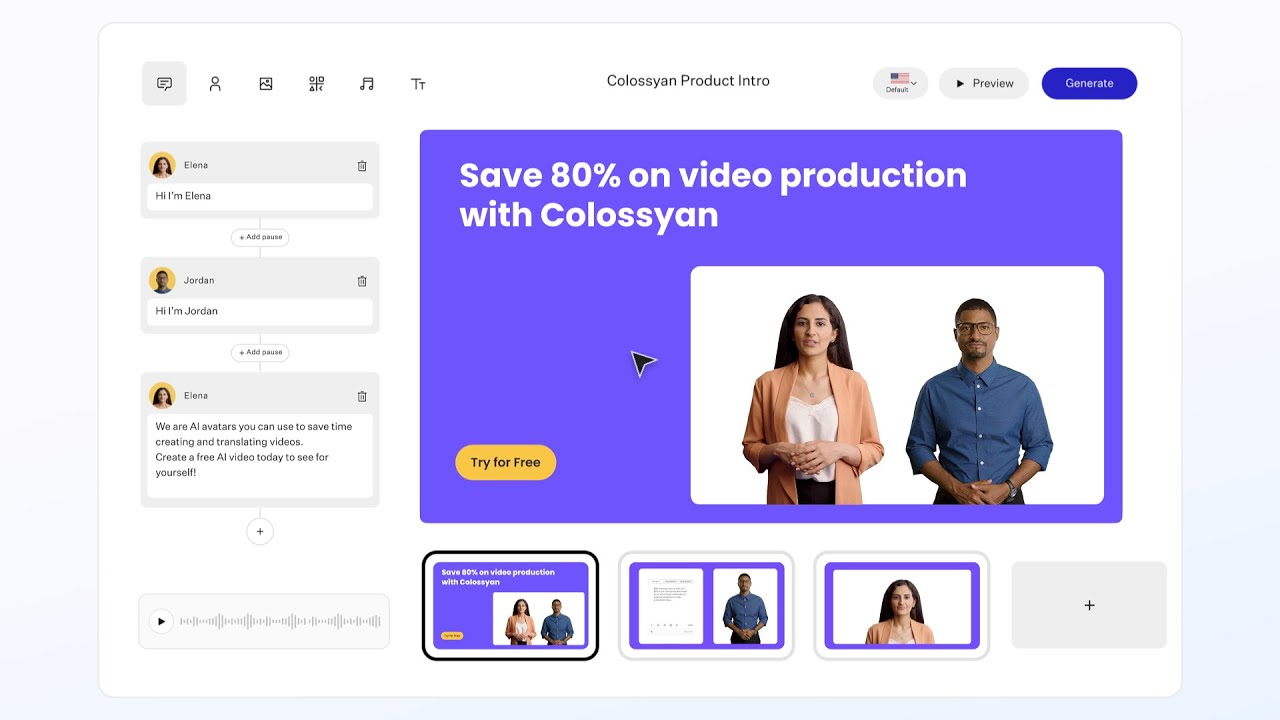 Example product info video in Colossyan
