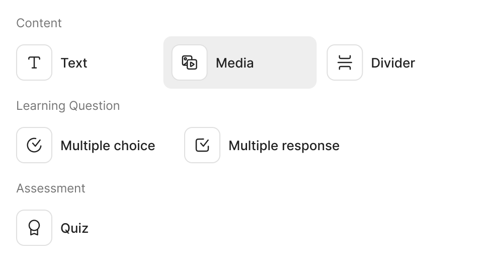 Structured course with pages, lessons, and assessments