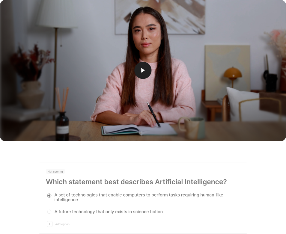 AI video narration added inside a course lesson