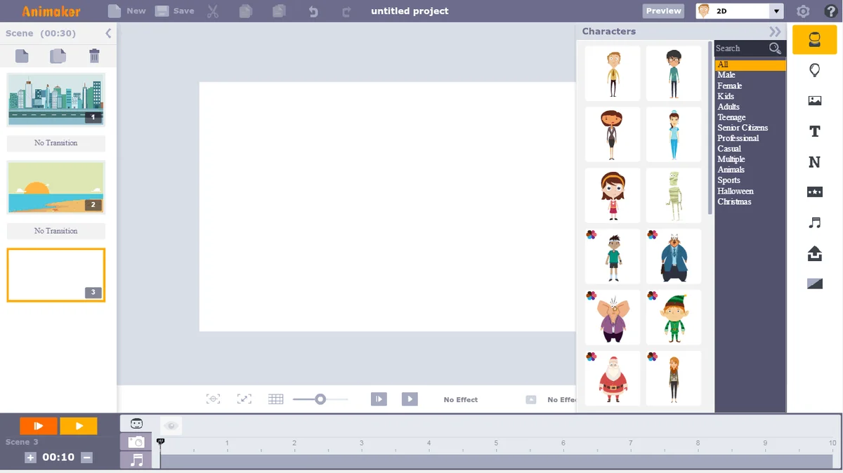 Animaker's editor