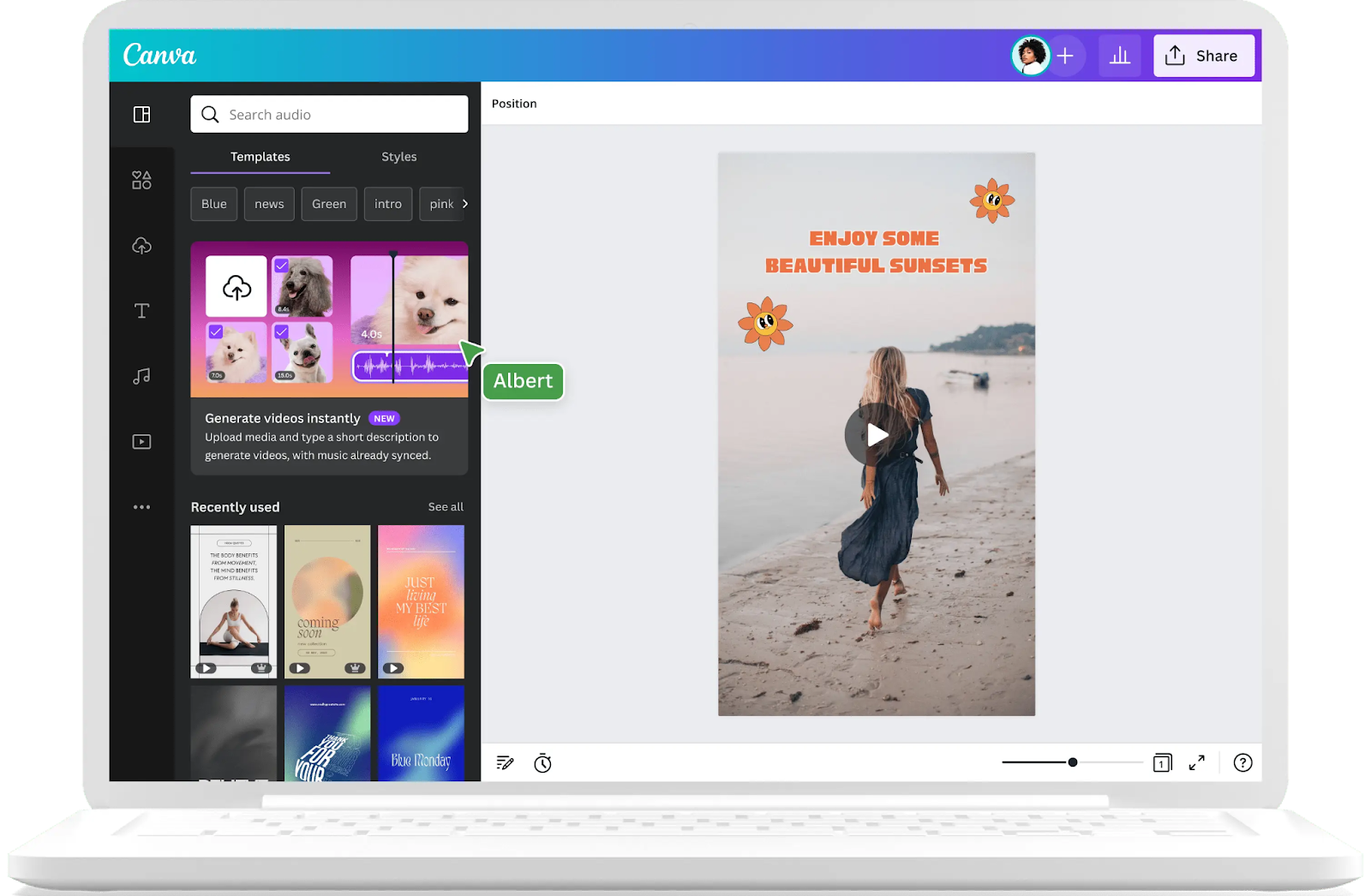 Canva's TikTok video editor