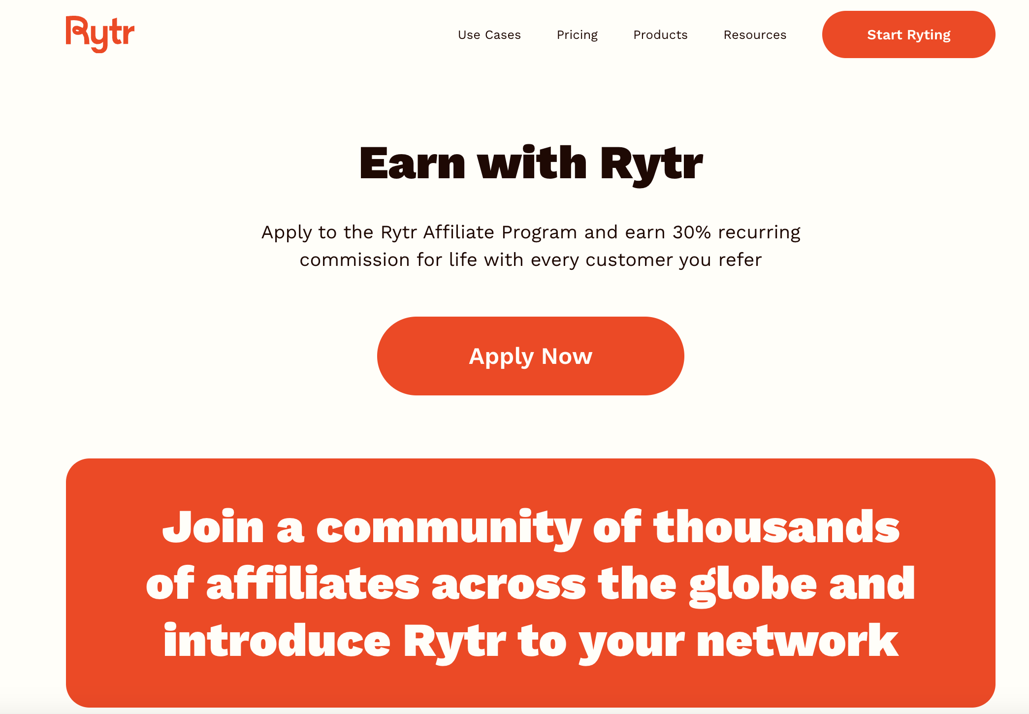 Rytr's affiliate program