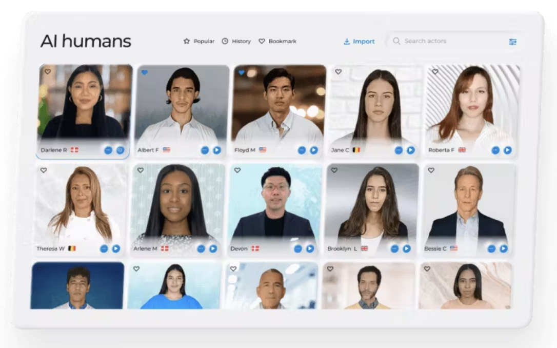 Synthesys.io AI avatar and voiceover interface