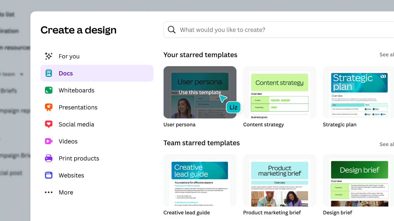 Canva's template library